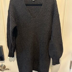 American Eagle Outfitters Charcoal V-Neck Sweater